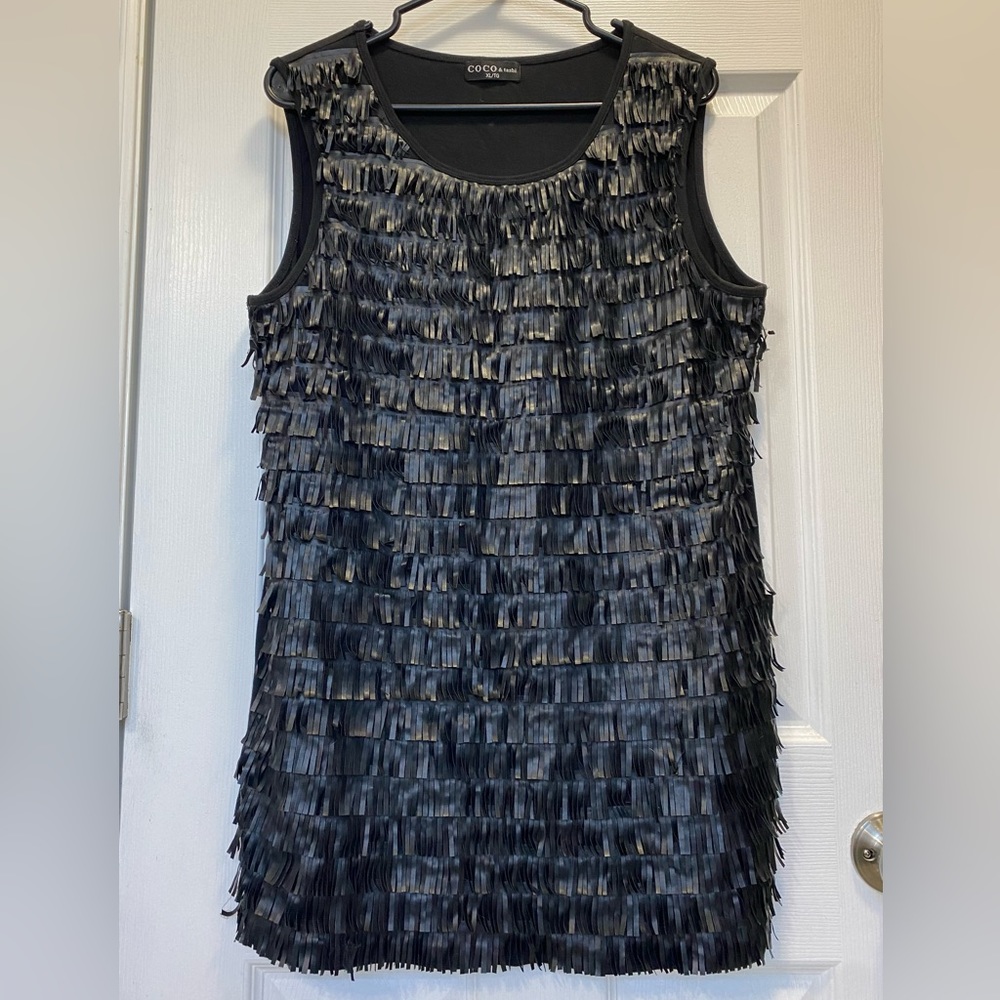 Faux Leather Fringe Minidress